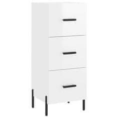 Greatstore Skříň highboard bílá s vysokým leskem 34,5x34x180 cm kompozit