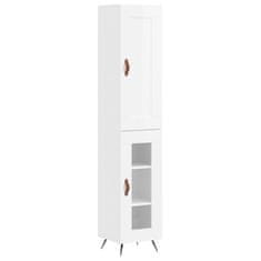 Vidaxl Skříň highboard bílá s vysokým leskem 34,5x34x180 cm kompozit