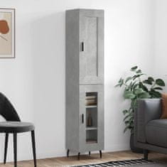 Greatstore Skříň highboard betonově šedá 34,5x34x180 cm kompozitní dřevo