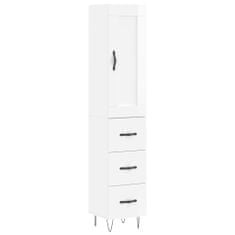 Vidaxl Skříň highboard bílá s vysokým leskem 34,5x34x180 cm kompozit