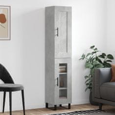 Greatstore Skříň highboard betonově šedá 34,5x34x180 cm kompozitní dřevo