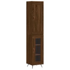 Vidaxl Skříň highboard hnědý dub 34,5 x 34 x 180 cm kompozitní dřevo