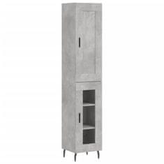 Vidaxl Skříň highboard betonově šedá 34,5x34x180 cm kompozitní dřevo