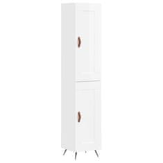 Vidaxl Skříň highboard bílá s vysokým leskem 34,5x34x180 cm kompozit