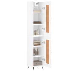 Greatstore Skříň highboard bílá s vysokým leskem 34,5x34x180 cm kompozit