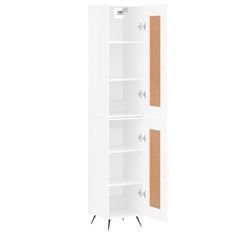 Greatstore Skříň highboard bílá s vysokým leskem 34,5x34x180 cm kompozit