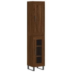 Vidaxl Skříň highboard hnědý dub 34,5 x 34 x 180 cm kompozitní dřevo