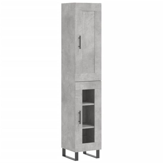 Vidaxl Skříň highboard betonově šedá 34,5x34x180 cm kompozitní dřevo