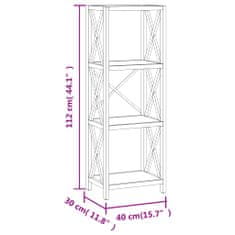 Petromila 4patrový regál 40 x 30 x 112 cm masivní dubové dřevo