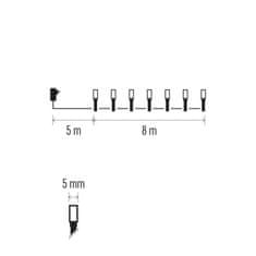 Emos LED vánoční řetěz, 8 m, venkovní i vnitřní, teplá/studená bílá, časovač