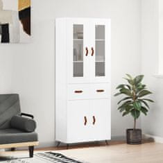 Greatstore Skříň highboard bílá 69,5 x 34 x 180 cm kompozitní dřevo