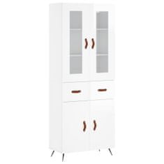 Vidaxl Skříň highboard lesklá bílá 69,5 x 34 x 180 cm kompozitní dřevo