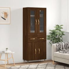 Greatstore Skříň highboard hnědý dub 69,5 x 34 x 180 cm kompozitní dřevo