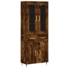 Greatstore Skříň highboard kouřový dub 69,5 x 34 x 180 cm kompozitní dřevo