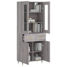 Greatstore Skříň highboard šedá sonoma 69,5 x 34 x 180 cm kompozitní dřevo