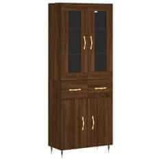 Greatstore Skříň highboard hnědý dub 69,5 x 34 x 180 cm kompozitní dřevo