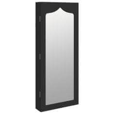 Vidaxl Zrcadlová šperkovnice nástěnná černá 37,5 x 10 x 90 cm