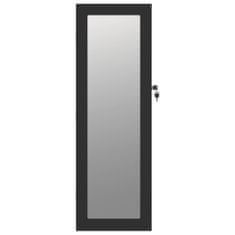 Vidaxl Zrcadlová šperkovnice nástěnná černá 30 x 8,5 x 90 cm