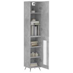 Greatstore Skříň highboard betonově šedá 34,5x34x180 cm kompozitní dřevo