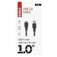 Emos USB kabel 3.0 A vidlice – micro B vidlice 1m