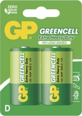 GP Zinková baterie GP Greencell D (R20)