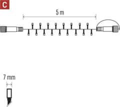 Emos Profi LED spojovací řetěz černý, 5 m, venkovní i vnitřní, teplá bílá