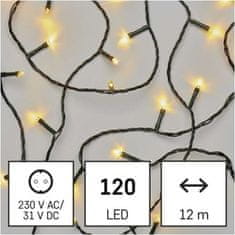 Emos LED vánoční řetěz zelený, 12 m, venkovní i vnitřní, teplá bílá