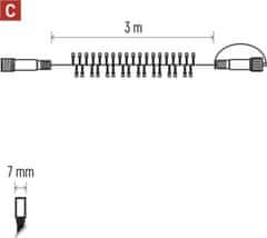 Emos Profi LED spojovací řetěz černý – ježek, 3 m, venkovní i vnitřní, studená bílá