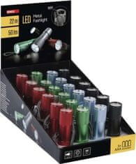 Emos LED ruční kovová svítilna P3848A, 50 lm, 3× AAA, 24 ks, display box