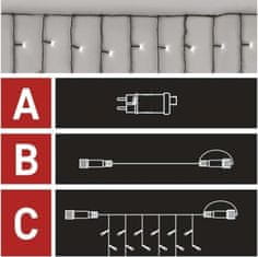 Emos Základní sada pro spoj. řetězy Standard – rampouchy, 2,5m, venkovní, studená bílá, časovač