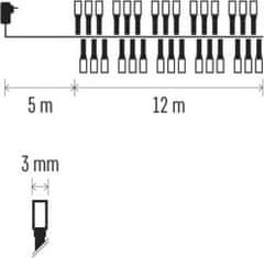 Emos LED vánoční řetěz – ježek, 12 m, venkovní i vnitřní, studená bílá, časovač