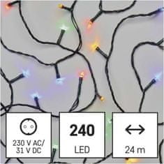 Emos LED vánoční řetěz, 24 m, venkovní i vnitřní, multicolor, časovač