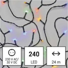 Emos LED vánoční řetěz, 24 m, venkovní i vnitřní, multicolor, programy