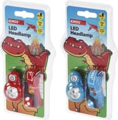 Emos Dětská LED čelovka Dino, 2× CR2032, 8 ks, display box