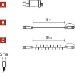 Emos Základní sada pro spojovací řetězy Standard, 10 m, venkovní, studená bílá, časovač