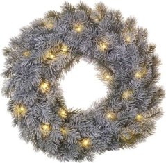 Emos LED dekorace – adventní věnec, 40 cm, 2x AA, vnitřní, teplá bílá, časovač