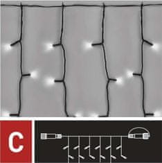 Emos Standard LED spojovací vánoční řetěz – záclona, 1x2 m, venkovní, studená bílá