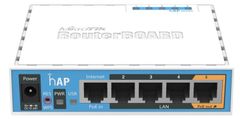 Mikrotik RouterBOARD RB951Ui-2n, hAP,CPU 650MHz, 5x LAN, 2.4Ghz 802.11n, 1x PoE out, case