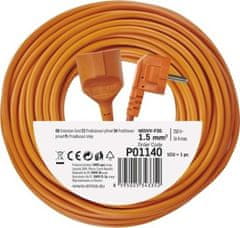 Emos Prodlužovací kabel 40 m / 1 zásuvka / oranžový / PVC / 230 V / 1,5 mm2