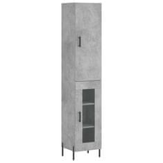 Greatstore Skříň highboard betonově šedá 34,5x34x180 cm kompozitní dřevo