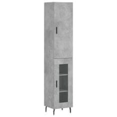 Vidaxl Skříň highboard betonově šedá 34,5x34x180 cm kompozitní dřevo