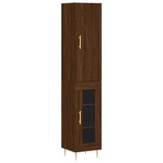 Vidaxl Skříň highboard hnědý dub 34,5 x 34 x 180 cm kompozitní dřevo