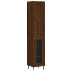 Greatstore Skříň highboard hnědý dub 34,5 x 34 x 180 cm kompozitní dřevo