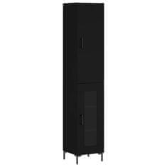 Greatstore Skříň highboard černá 34,5 x 34 x 180 cm kompozitní dřevo