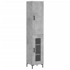 Greatstore Skříň highboard betonově šedá 34,5x34x180 cm kompozitní dřevo