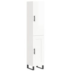 Vidaxl Skříň highboard bílá s vysokým leskem 34,5x34x180 cm kompozit