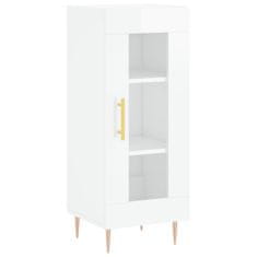 Greatstore Skříň highboard bílá s vysokým leskem 34,5x34x180 cm kompozit