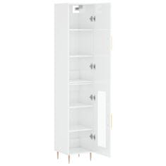 Greatstore Skříň highboard bílá s vysokým leskem 34,5x34x180 cm kompozit