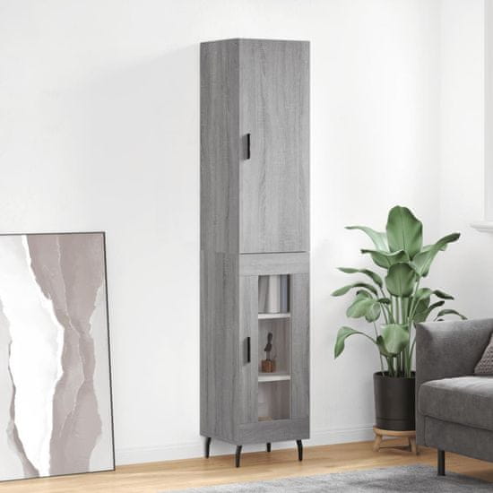 Greatstore Skříň highboard šedá sonoma 34,5 x 34 x 180 cm kompozitní dřevo