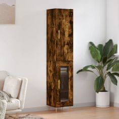 Greatstore Skříň highboard kouřový dub 34,5 x 34 x 180 cm kompozitní dřevo